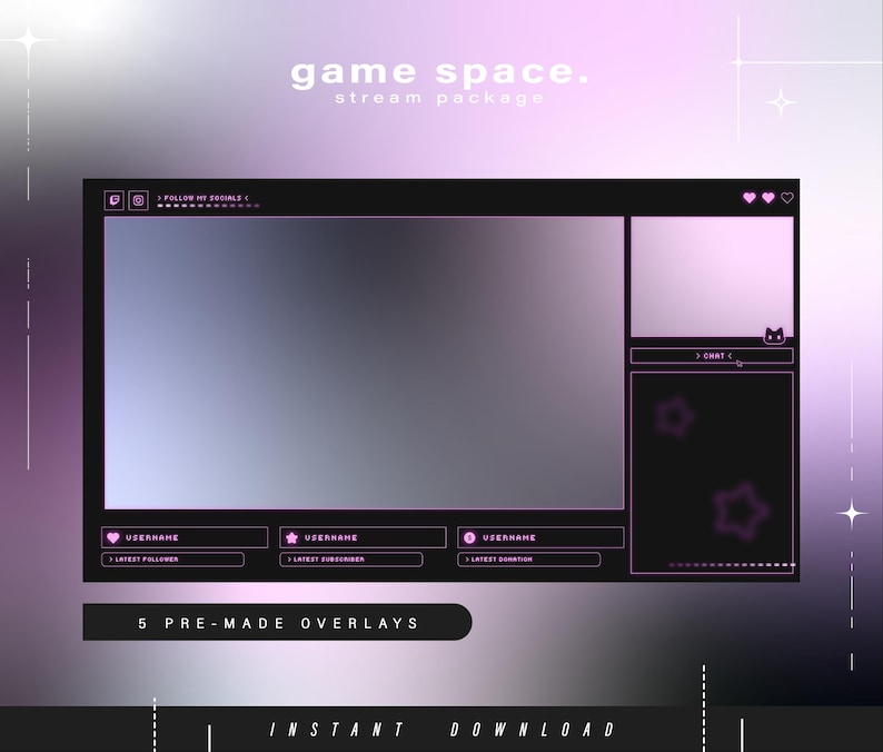 Game Space - Twitch Pack - Animated Stream Pack - Streaming Scenes ...