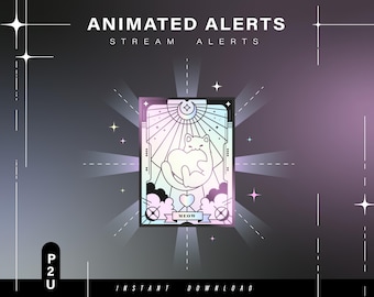 6x Animated cat alerts - Animated alerts for twitch - Aesthetic alerts - Cute animated alerts for stream - Twitch - Stream