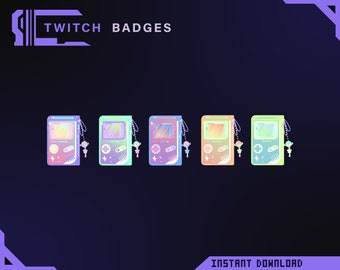 Cute gameboy twitch badges / twitch  sub badges / bit badges/ stream / kawaii /cute/ aesthetic