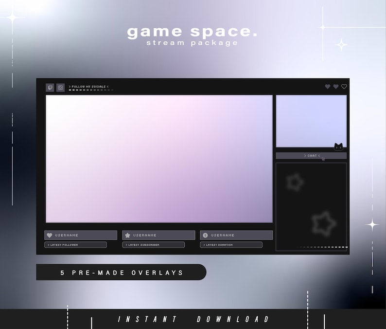 Game Space - Twitch Pack - Animated Stream Pack - Streaming Scenes ...