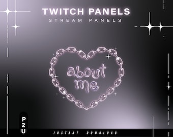 Panels for twitch -  Heart panels - Twitch panels - Panels  Aesthetic panels Twitch - Stream  Twitch overlays  Chain panel - Stream - Twitch