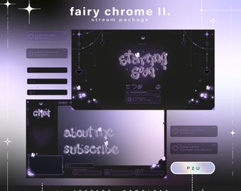 Fairy chrome II - Twitch Pack - Pacote de transmissão animada - Cenas de transmissão - Sobreposições Twitch - Telas animadas - Vtuber - Painéis Twitch Stream