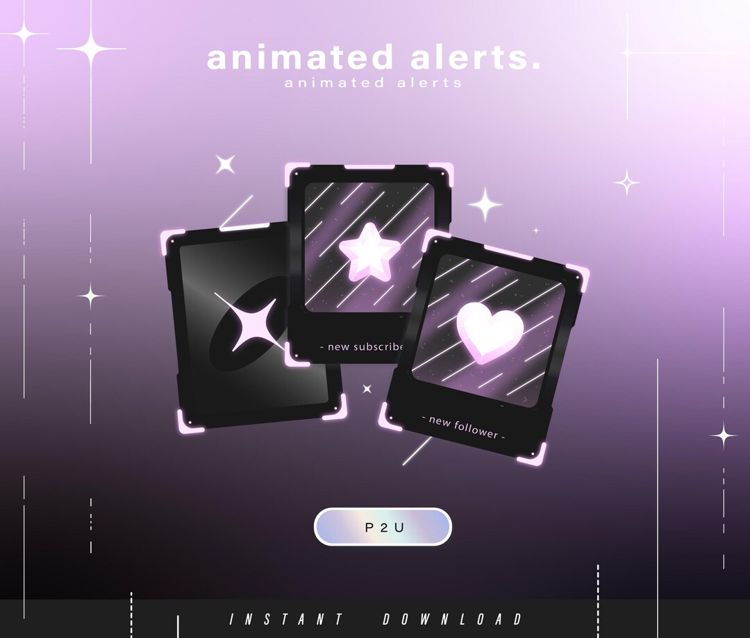 6x Animated Alerts - Animated Alerts for Twitch - Aesthetic Alerts ...