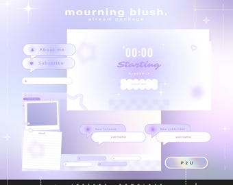 Rubor de luto - Pacote Twitch - Pacote de transmissão animada - Cenas de transmissão - Sobreposições Twitch - Telas animadas - Vtuber - Painéis de transmissão Twitch