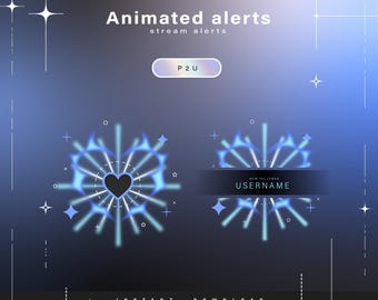 6x Animated alerts - Animated alerts for twitch - Aesthetic alerts - Cute animated alerts for stream - Twitch - Stream - Stream package