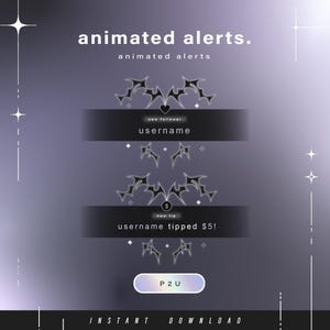 6x Animated cat alerts - Animated alerts for twitch - Aesthetic alerts - Cute animated alerts for stream - Twitch - Stream