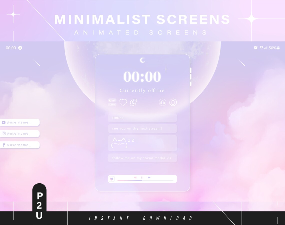 Minimalist Animated Screens - Animated Scenes for Twitch - Aesthetic ...