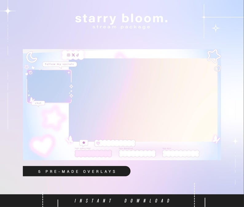 Starry Bloom - Twitch Pack - Animated Stream Pack - Streaming Scenes ...
