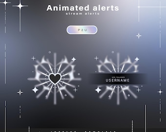 6x Animated alerts - Animated alerts for twitch - Aesthetic alerts - Cute animated alerts for stream - Twitch - Stream - Stream package
