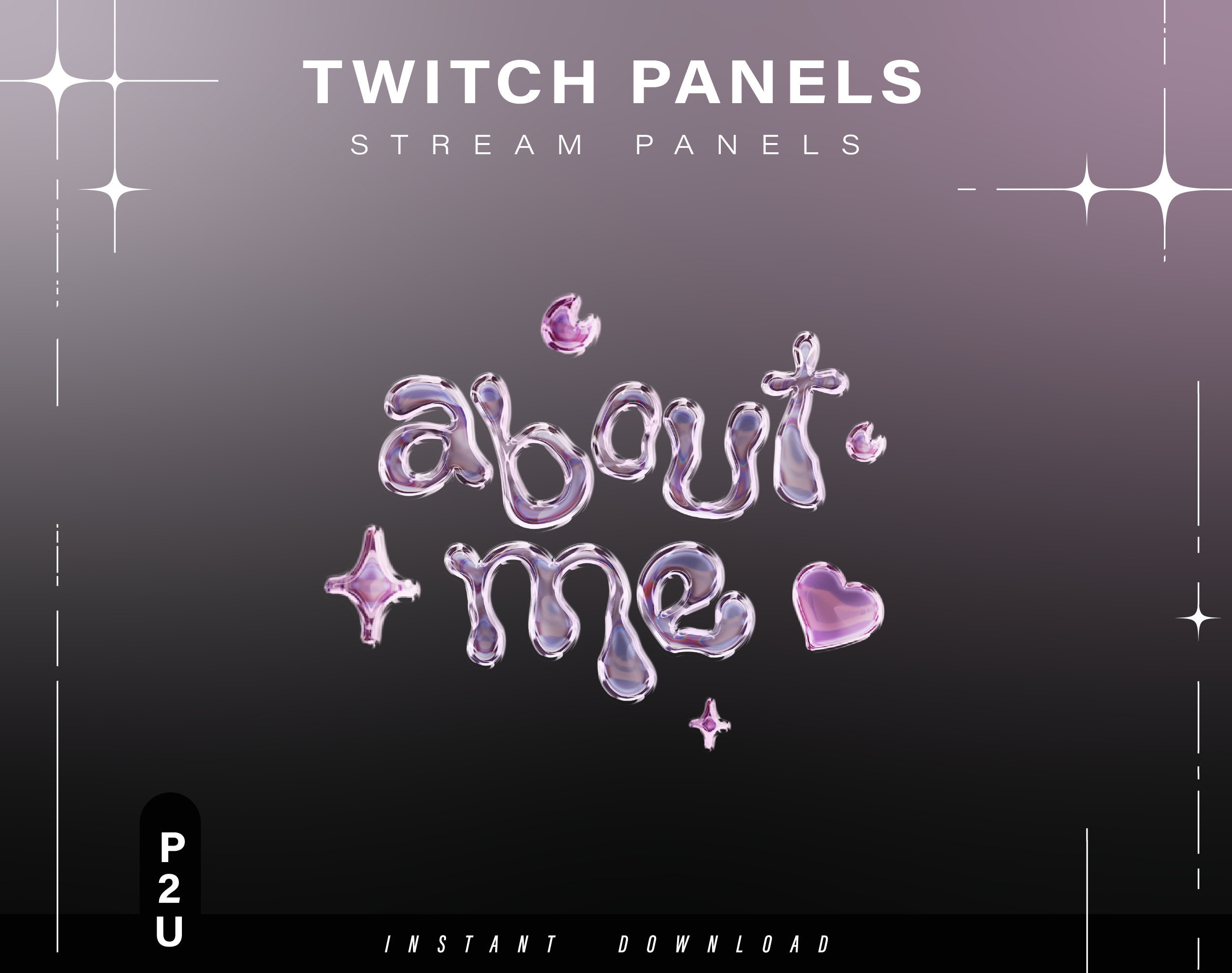 Panels for twitch - Panels - Twitch panels - Aesthetic panels - Twitch - Stream - Twitch overlays - Twitch package - Overlay - Stream pack