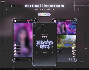 Girly gothic II - Tiktok overlay - Vertical overlay - Twitch Pack - Animated Stream Pack - Streaming Scenes - Live stream overlays