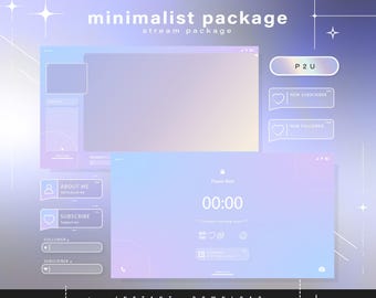 Minimal Twitch Pack - Animated Minimal  Stream Pack - Streaming Scenes - Twitch overlays - Animated screens - Twitch Panels