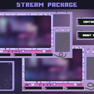 Stream overlay package / Theme Overlay Kawaii  / Twitch Overlay / Aesthetic overlay