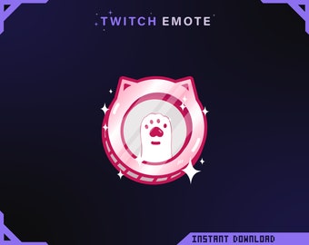 Emote de moneda de pata de gato de Twitch / Canal de puntos de Twitch / Insignias de Twitch / Emote de gato de Twitch / Transmisión / Lindo / Kawaii / Estético