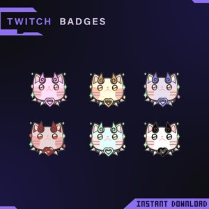 Twitch bit Insignias / Cat collection 3 / bit badges / stream / bear badges / aesthetic / kawaii twitch
