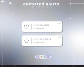 6 alertas de notificación animadas - Alertas animadas para Twitch - Alertas estéticas - Lindas alertas animadas para transmisión - Twitch - Transmisión - Alertas