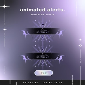 6x Animated  alerts - Animated alerts for twitch - Aesthetic alerts - Cute animated alerts for stream - Twitch - Stream