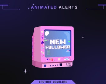 x6 Animated alerts / Animated alerts for twitch / Aesthetic alerts / Cute animated alerts for stream