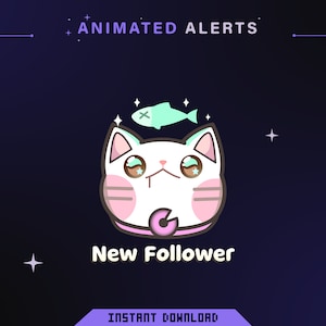 Animated cat alert for twitch / Animated alert / Animated kitten alert