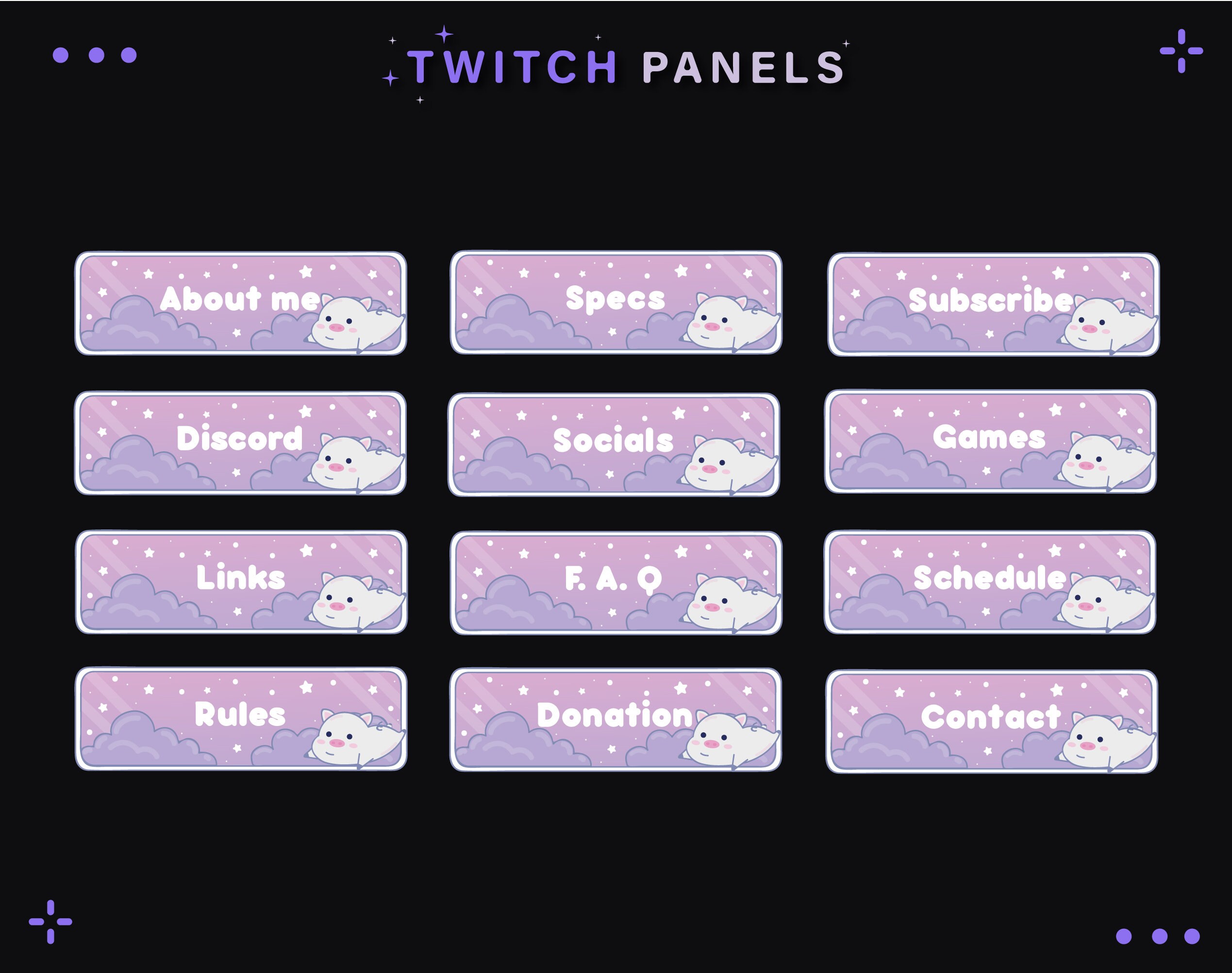 Cute Panels Stream Panels Twitch Panels Aesthetic Panels Panels for ...