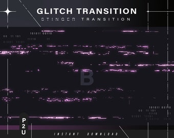 Stinger Glitch Transition - Transición de escena - Stinger Transition - Stream - Estética de transición - Twitch - Stream animado