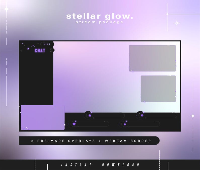 Stellar Glow - Twitch Pack - Animated Stream Pack - Streaming Scenes ...