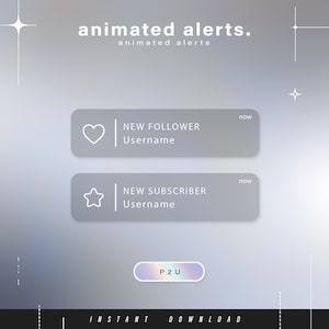6x Animated notification alerts - Animated alerts for twitch - Aesthetic alerts - Cute animated alerts for stream - Twitch - Stream