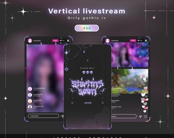 Girly gothic II - Tiktok overlay - Vertical overlay - Twitch Pack - Animated Stream Pack - Streaming Scenes - Live stream overlays