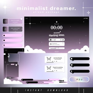 Fairy chrome - Stream package - Streaming Scenes - Twitch overlay - Animated screens - Twitch Panels - Stream - Aesthetic - Twitch
