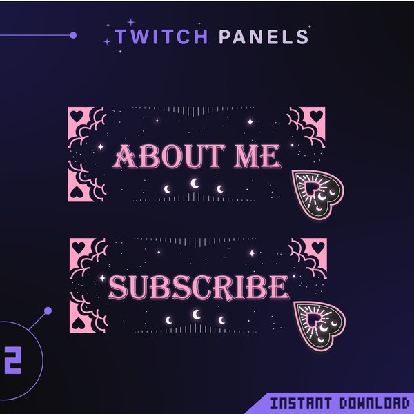 12x Stream Panels / Ouija Panels / twitch panels / gothic panels / dark panels / witch panels / aesthetic panels / aesthetic panels