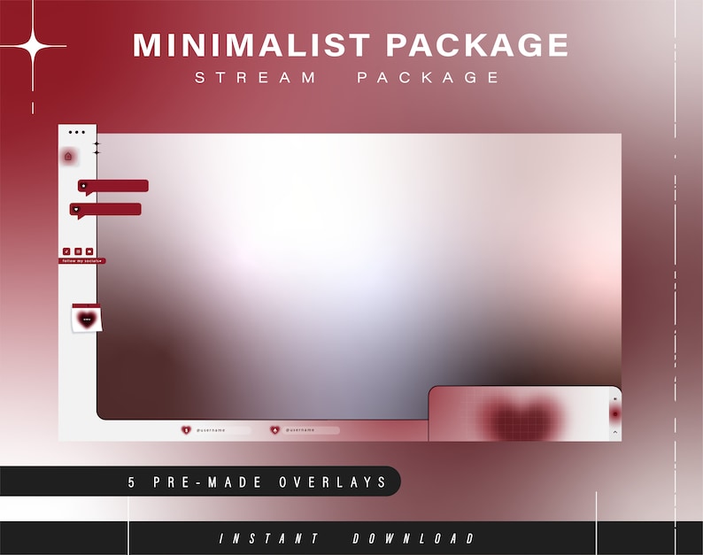 Streaming Layout Minimal Minimal Twitch Pack - Animated Minimal Stream Pack - Streaming Scenes ...