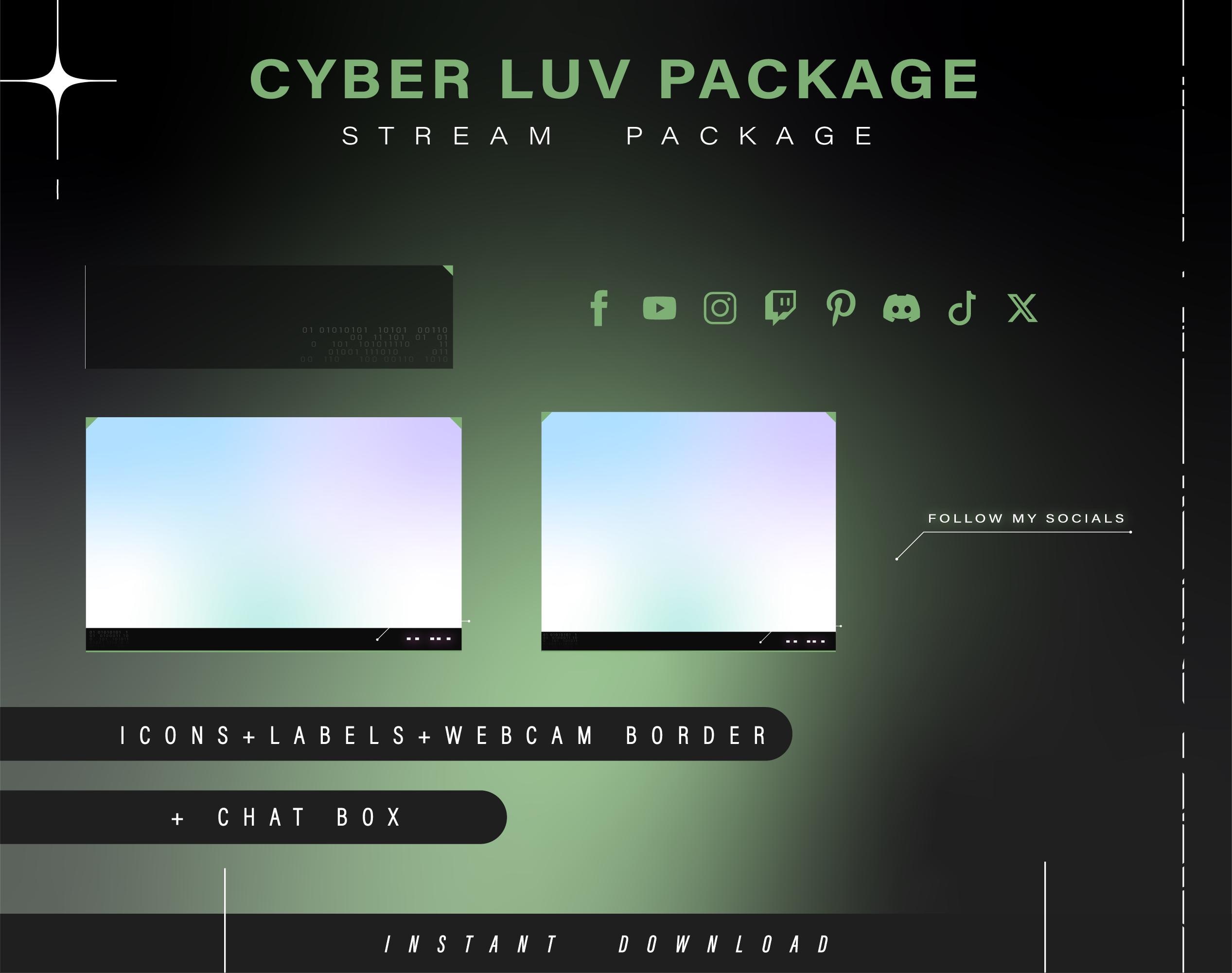 Cyber Y2k Twitch Pack - Animated Minimal Stream Pack - Streaming Scenes ...