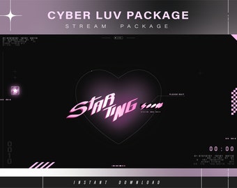 Cyber luv y2k animated screens - Animated scenes for twitch -  Aesthetic screens - Animated screens - Twitch Ovelay - Twitch - Stream