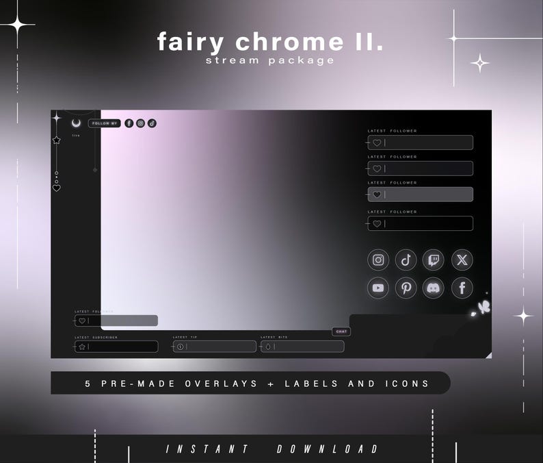 Fairy Chrome II - Twitch Pack - Animated Stream Pack - Streaming Scenes ...