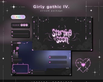 Girly gothic IV - Twitch Gothic Pack - Animated Stream Pack - Streaming Scenes - Twitch overlays - Animated screens - Vtuber - Twitch Stream