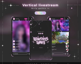 Girly gothic II - Tiktok overlay - Vertical overlay - Twitch Pack - Animated Stream Pack - Streaming Scenes - Live stream overlays