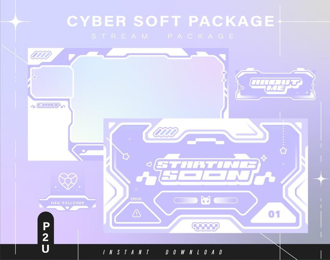 Cyber Soft Twitch Pack Animated Stream Pack Streaming Scenes Twitch ...