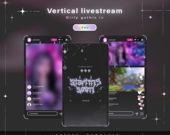 Girly gothic II - Tiktok overlay - Vertical overlay - Twitch Pack - Animated Stream Pack - Streaming Scenes - Live stream overlays