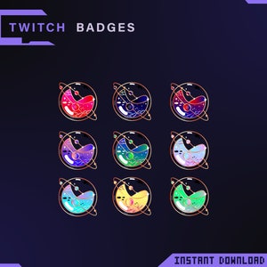 Planets  badges Twitch / cute/  aesthetic / Universe sub Badges Twitch/ bit badges/ stream / emotes /kawaii/ aesthetic/ twitch