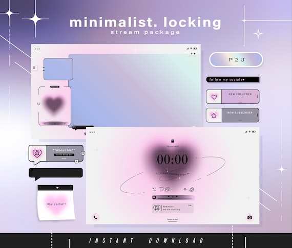 Minimal Twitch Pack - Animated Minimal  Stream Pack - Streaming Scenes - Twitch overlays - Animated screens - Twitch Panels