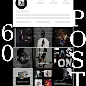 Plantillas minimalistas oscuras para Instagram, kit de marca moderno (Canva)