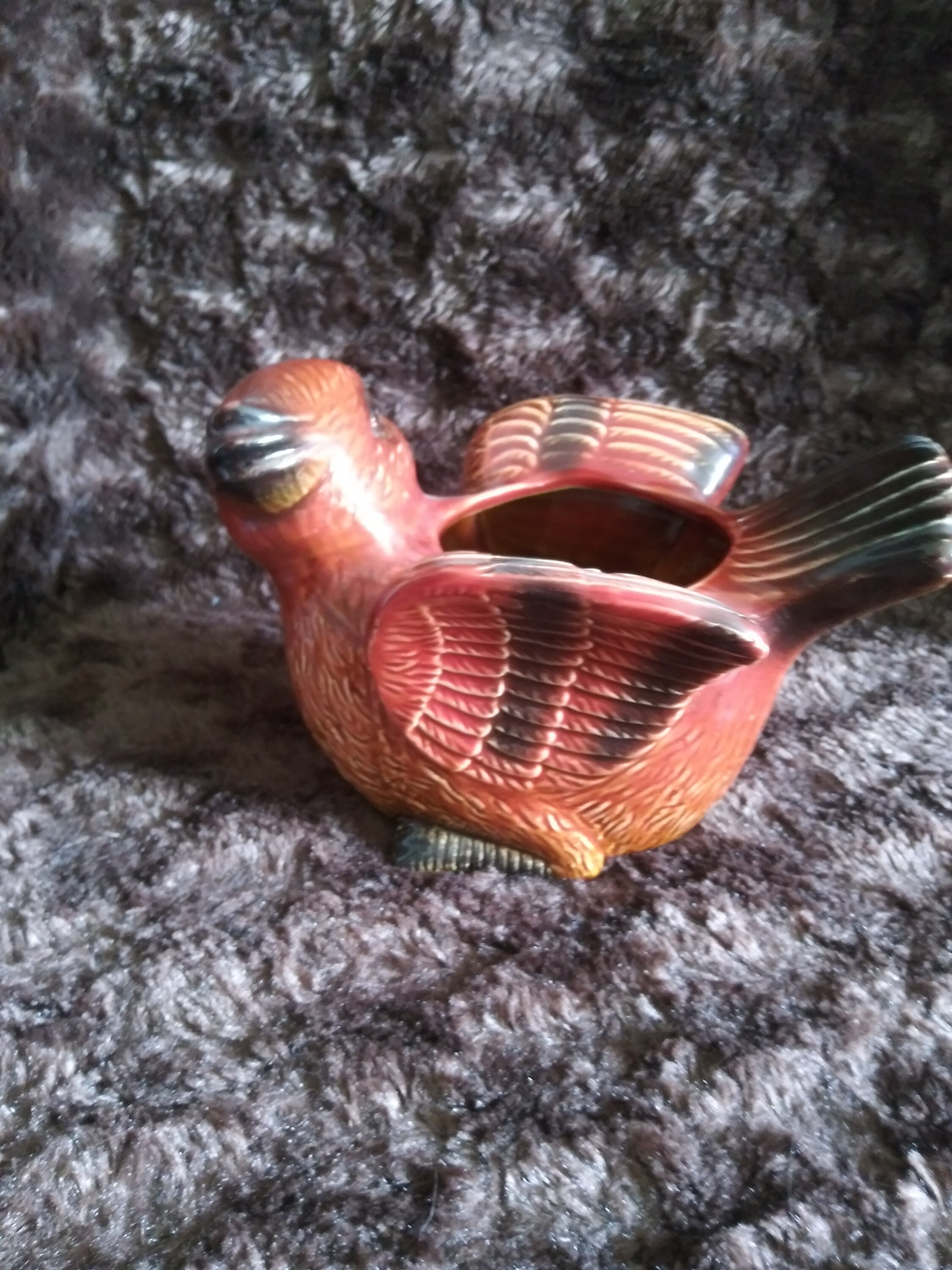 Red Cardinal Ceramic Bird Planter Etsy