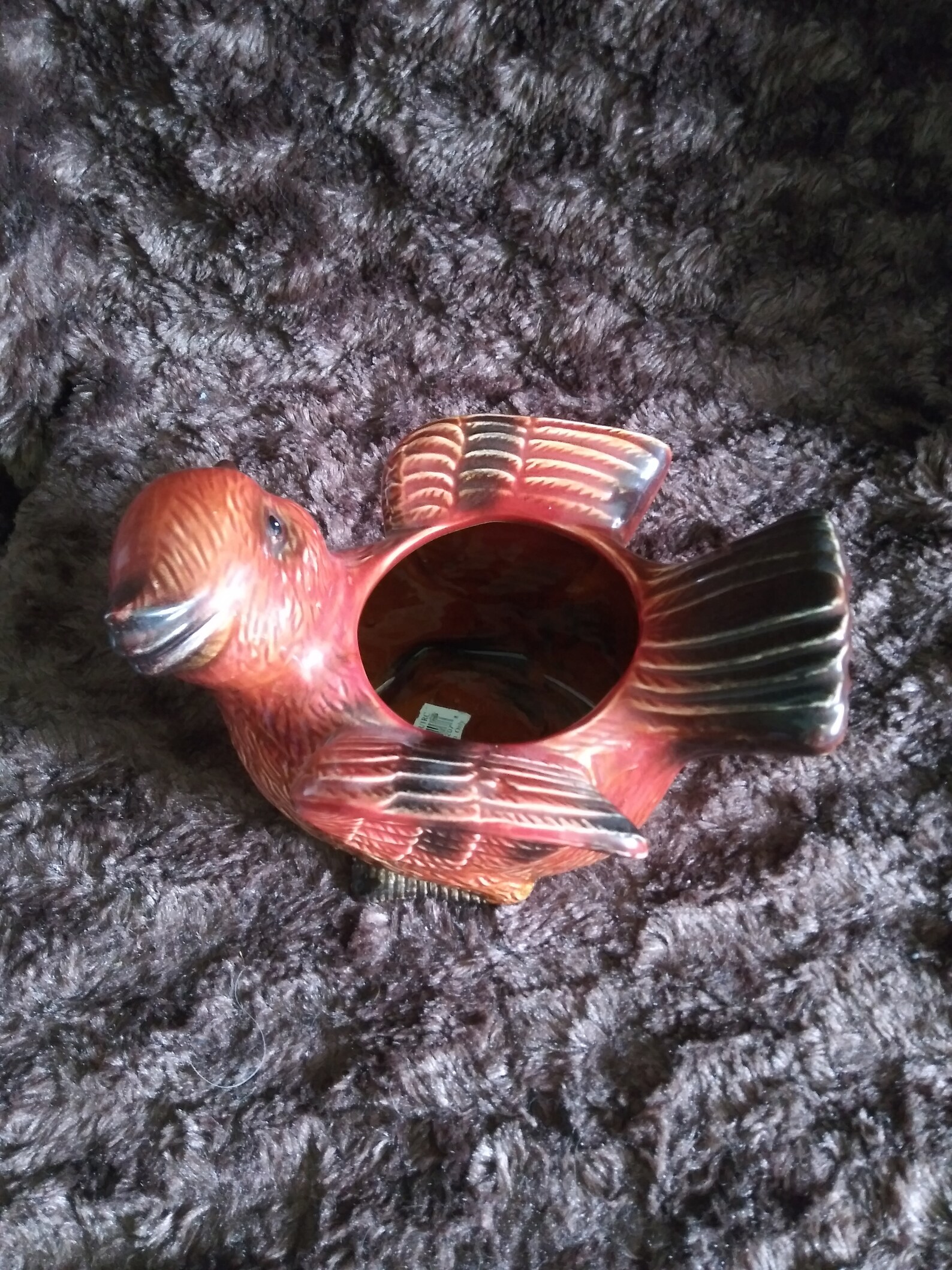 Red Cardinal Ceramic Bird Planter Etsy