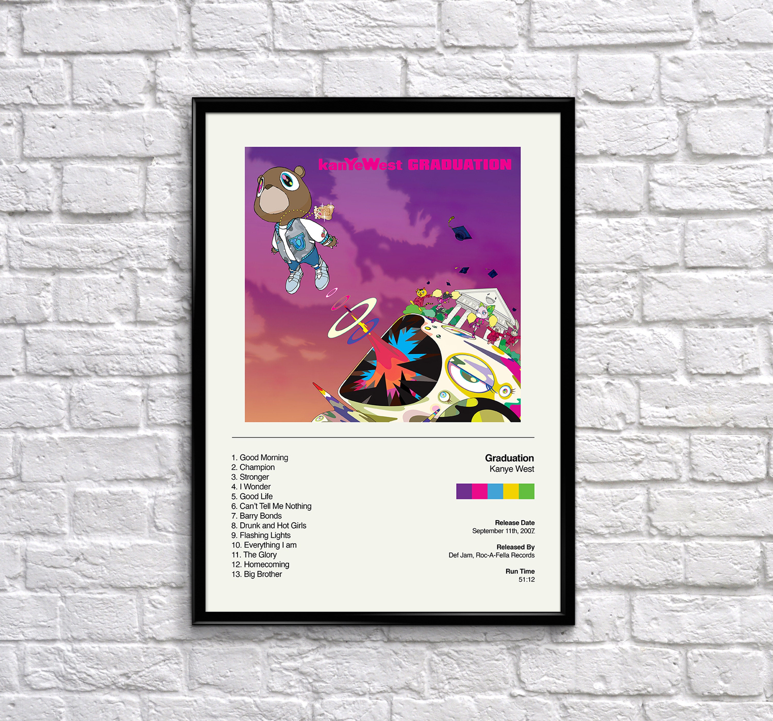 Kanye West Poster | Graduation Album Cover Poster | Rap Poster