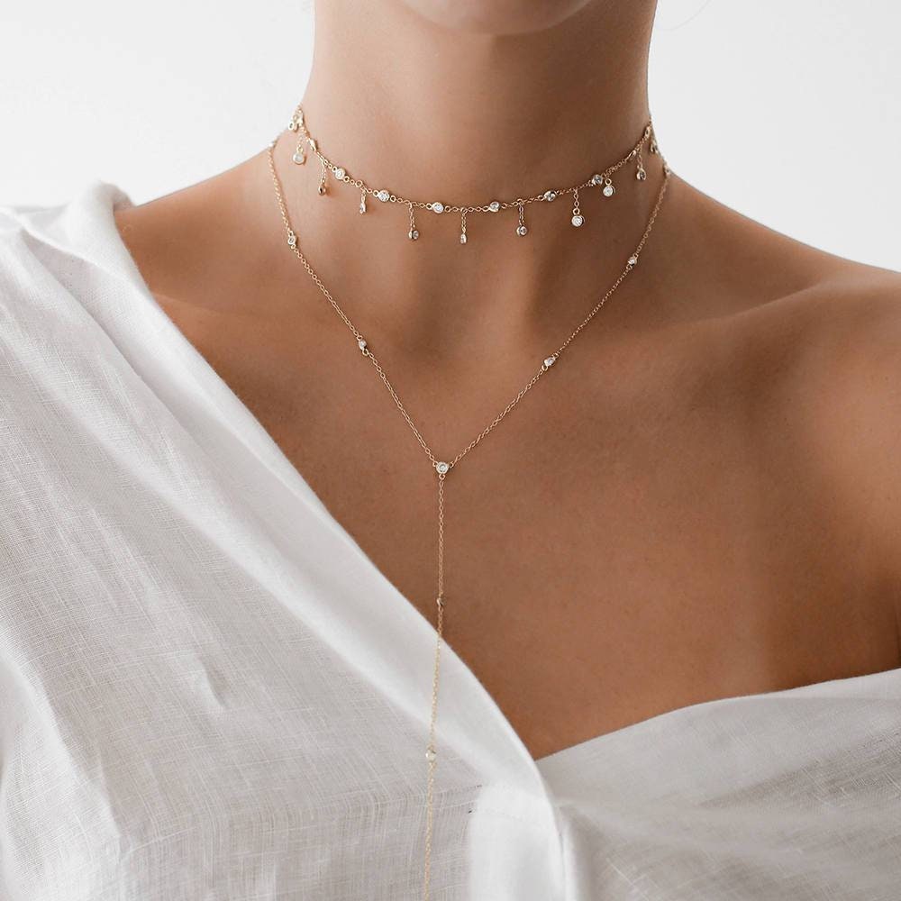 Gold Choker Dainty Gold Choker CZ 