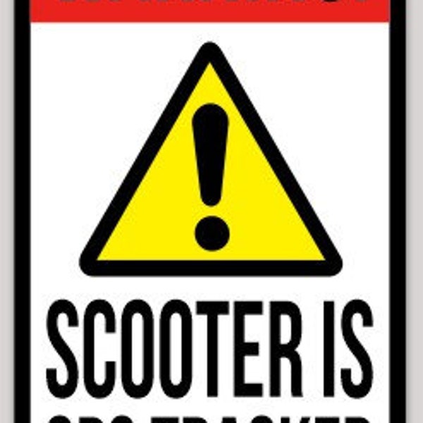 Scooter is GPS Tracked Sticker | Scooter Mini Bumper Stickers | FREE SHIPPING