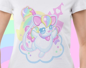 Enfys the Chibi Cat Tshirt - Kawaii T-shirt - Kawaii shirt - Kawaii clothing - Yume kawaii clothing - Fairy kei - Kawaii girl - Kawaii gift
