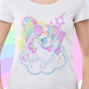 Enfys the Chibi Cat Tshirt - Kawaii T-shirt - Kawaii shirt - Kawaii clothing - Yume kawaii clothing - Fairy kei - Kawaii girl - Kawaii gift