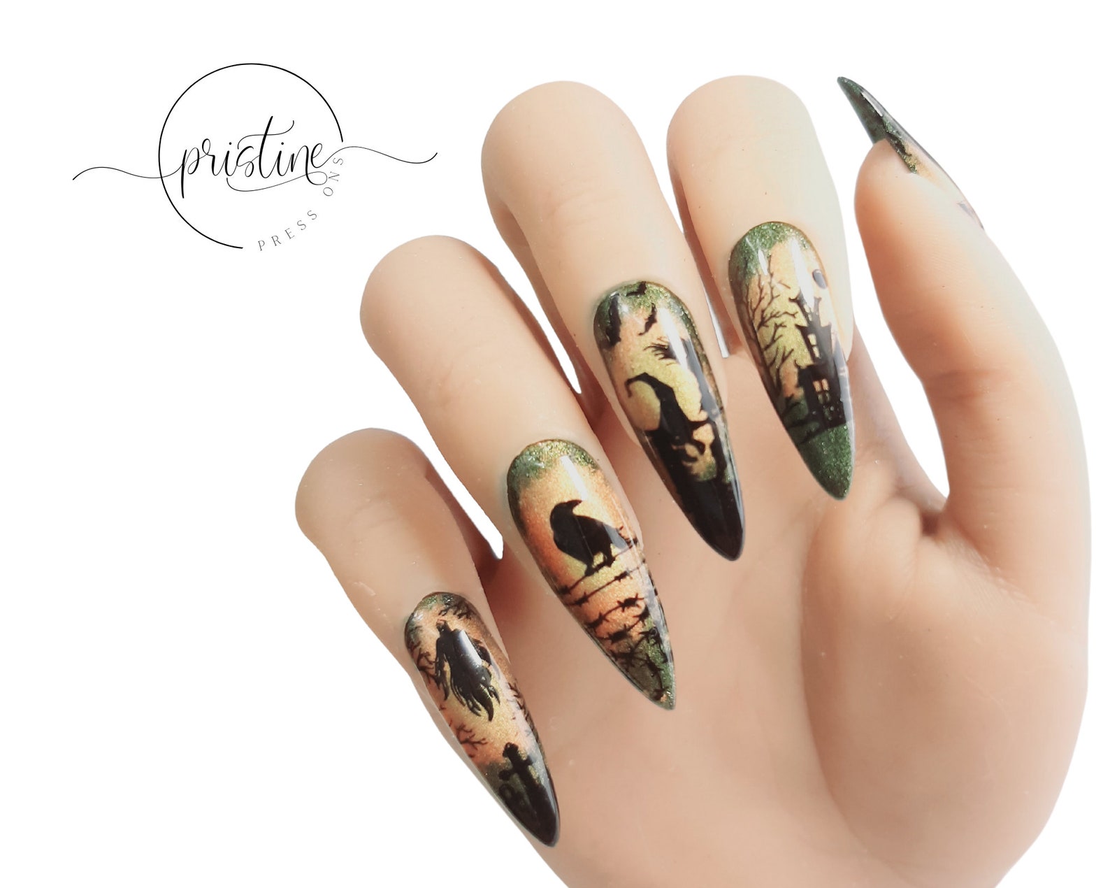 Wicked Witch Halloween Nails Halloween Press on Nails - Etsy