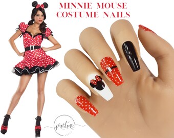 Minnie Mouse Nails | Disney Nails | Press On Nails | Minnie Mouse Cosplay Nails| Set of 10